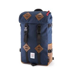 Topo Designs Klettersack in Navy/Brown Leather